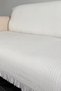 170X210 cm Cotton Sofa Sofa Bed Cover with Front Fringe Non-Slip Multi-Purpose Cover - Ecru - 3