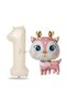 1 Year Old Cute Deer Balloon Set - Gazelle Woodland Concept, Cream Color - 2