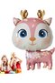 1 Year Old Cute Deer Balloon Set - Gazelle Woodland Concept, Cream Color - 3