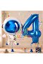 Space Astronaut Concept 4 Years Old Balloon Set Space Astronaut and Navy Blue Number Balloon Birthday Balloon Set