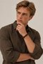 100% Pure Linen Relaxed Fit Long Sleeve Shirt Soil |   Mes128043-01 - 3