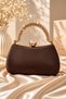 Coffee Color Bag Satin Evening Dress Bag Stoned Evening Dress Stylish Bag