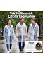 Disposable Raincoat 3 Pieces – Transparent, with Hood, Snap Fasteners, Compact Package