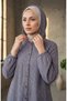 Hooded Buttoned Cashmere Cap 0201-07 Lilac - 3