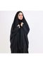 Abaya Ras Plain Black Silk Fabric Textile - Size 145 - 3
