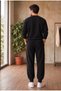 Ribanali - Men's Black Slim Fit Jogger Sweatpants - 6