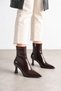 Women's Patent Leather Pointed Toe Thin Heeled Stylish Daily Winter Boots (9cm) - 5