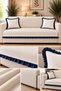 90X200 cm Minimal Ruffle Sofa Cover and 2 Pieces 40X40 cm Throw Pillow Covers Set - 2