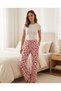 Women's 3-Piece Pajama Bottom Set - Single Jersey Fabric, Cotton, Apple Print - 5