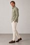 Olive Rayon Fabric Regular Fit Long Sleeve Men's Shirt |   Mes1310164-1 - 3