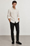 100% Pure Linen Striped Long Sleeve Regular Fit Men's Shirt |   Mes129774-01 - 3