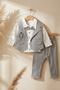 Baby Boy Striped Vest and Bow Tie Suit - 100% Cotton Special Occasion and Birthday Set - 2