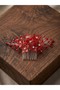 Red Crystal Crown, wedding, engagement, promise, henna Hair Accessory - 4