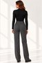 Women's Viscose Turtleneck Zibini Bodysuit-Black - 5