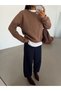 Hopeful Embroidery Sweatshirt - Brown - 2