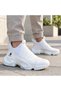 Ba0401 White Laceless High Sole Men's Sports Half Ankle Boots - 5