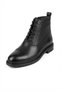 Men's Black Genuine Leather Boots with Fur Inside, Zippered, Laced, Daily Classic Boots 630