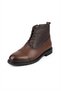 Men's Brown Genuine Leather Boots with Fur Inside, Zippered, Laced, Daily Classic Boots 630