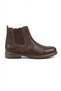 Men's Brown Genuine Leather Boots with Elastic Zipper Daily Use 242 - 2