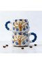 Handcrafted, Double-Sided Embossed Pattern 2-Piece Cup-Mug Set, 5 Different Models