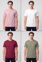 Men's White Bordeaux Khaki Black Powder 100% Cotton 5-Pack T-Shirt Pack Regular Fit - 3