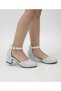 Girls' Silvery White Dress Shoes with Square Heels - 3