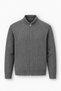 Marlow Anti-Peeling Anti-Pilling Ribbed Stand Collar Zippered Men's Knitwear Cardigan - Smoked