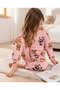 Girls' Long-Sleeved Panda Patterned Pajama Set - 6