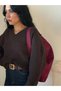 Women's Burgundy Fulya Model Casual Suede Shoulder Bag - 2