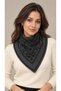 Ethnic Patterned Double-Sided Knitwear Triangle Scarf - 2