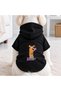 Black Printed Dog Sweatshirt |   Hooded, Embroidered Fabric, Winter Dog Clothing