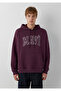 Logo Printed Hooded Purple Sweatshirt 067149-70434 - 3