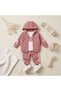 Sweet Baby Girl Hearted 3-Piece Tracksuit Set Hooded Zippered Cardigan Bowknot Sweatshirt Pants Baby Girl Set - 2