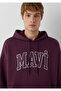 Logo Printed Hooded Purple Sweatshirt 067149-70434 - 6