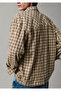 Beige Plaid Shirt Loose Fit / Relaxed Fit 0220430-A7589 - 2