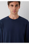 Long Sleeve Navy Blue Basic T-Shirt Regular Fit / Normal Cut 0613521-70490 - 6