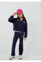 M7S10188 Printed Hooded Zippered Girls' Sweatshirt Dark Blue - 2