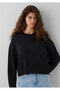 Black Basic Sweater Loose Fit / Relaxed Fit 1710933-900 - 2