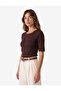 Cotton Lace Detailed Short Sleeve Crew Neck T-Shirt - 2