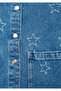 Layna Shirt 90S Star Printed Indigo Blue Denim Shirt Regular Fit / Normal Cut 7210002-A4163 - 4