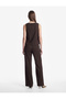 V-Neck Viscose Blend Sleeveless Blouse with Metal Accessories - 5