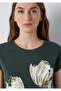 Butterfly Printed Green T-Shirt Regular Fit / Normal Cut 1614147-71551 - 6