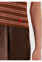 Striped Brown T-Shirt Fitted / Bodycon Cut 1614291-91705 - 8