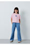 Swim Fun Printed Pink T-Shirt Loose Fit / Relaxed Comfortable Cut 7610440-90773 - 2