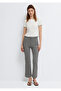 Piping Detailed Ecru Crop T-Shirt Fitted / Body-Fitting Cut 1614357-70057 - 3