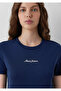 Logo Printed Navy Blue T-Shirt Slim Fit / Narrow Cut 1614201-70497 - 6