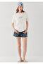 Beaded Fish Detail Ecru T-Shirt Regular Fit / Normal Cut 1614297-70057 - 2