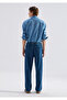 Andros Edition Indigo Blue Linen Blend Jean Trousers 0021045-A3880 - 6