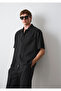 Black Pocketed Liyosel (Tencel) ™ ) Shirt Regular Fit / Normal Cut 0211985-900 - 2