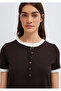 Wool Blend Double Layered Brown T-Shirt Slim Fit / Narrow Cut 1614114-90892 - 8